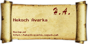 Heksch Avarka névjegykártya